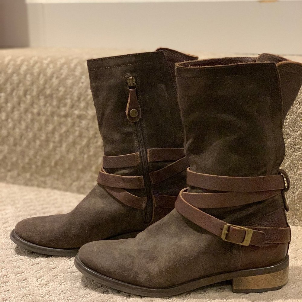 Brown Leather and Suede Boots